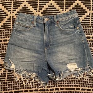 Paige Dani Distressed High Waisted Shorts